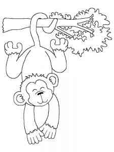 Cute Ape in a tree coloring page