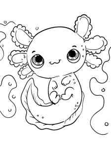 Little Axolotl coloring page