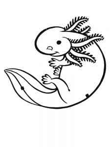 Lovely Axolotl coloring page