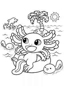 Cartoon Axolotl coloring page