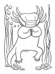 Axolotl in the Mask coloring page
