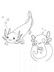Two Axolotl coloring page