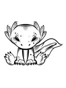 Cute Little Axolotl coloring page