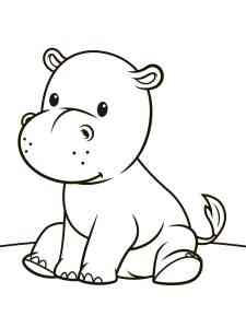 Little Hippo coloring page