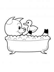 Baby Pig in the bathtub coloring page