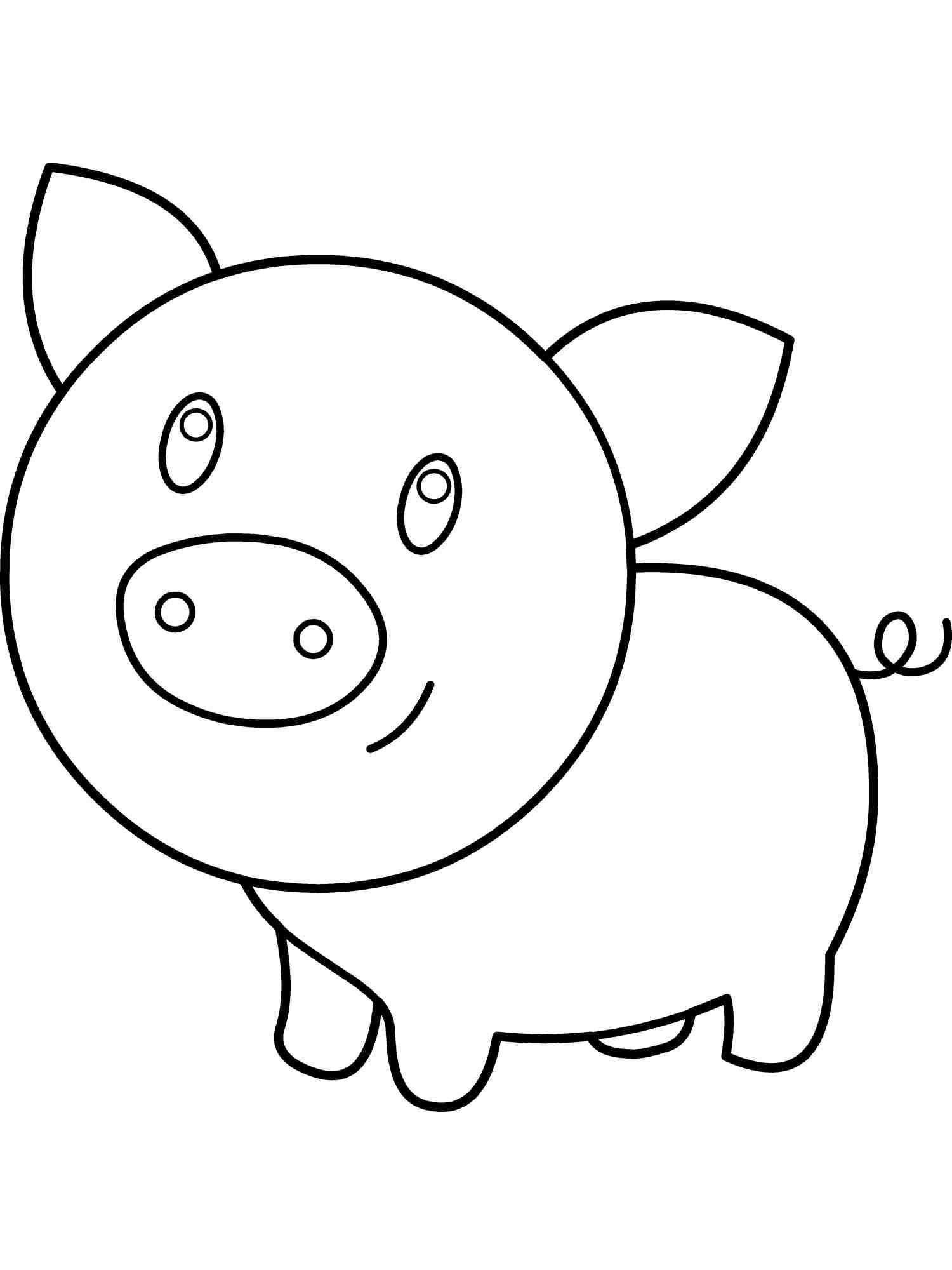 Easy Baby Pig coloring page