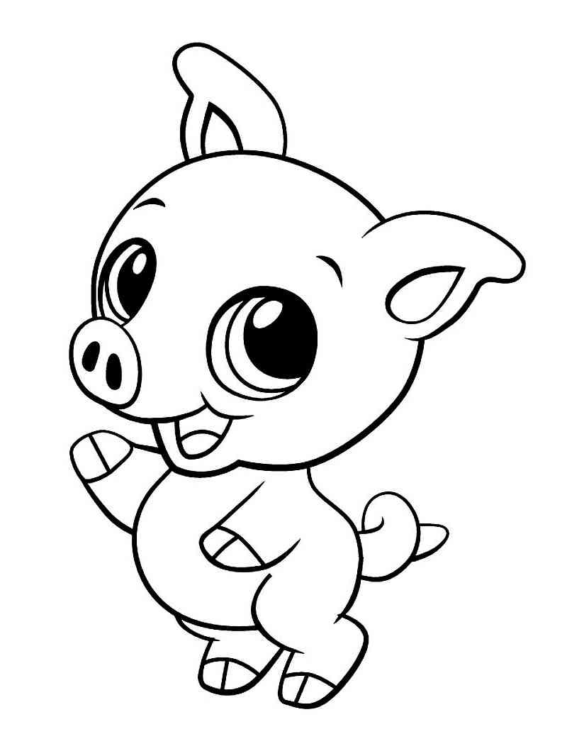 Cartoon Baby Pig coloring page