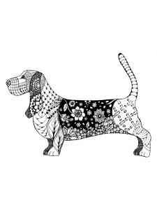 Zentangle Basset Hound coloring page