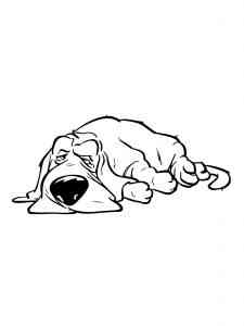 Basset Hound sleeps coloring page