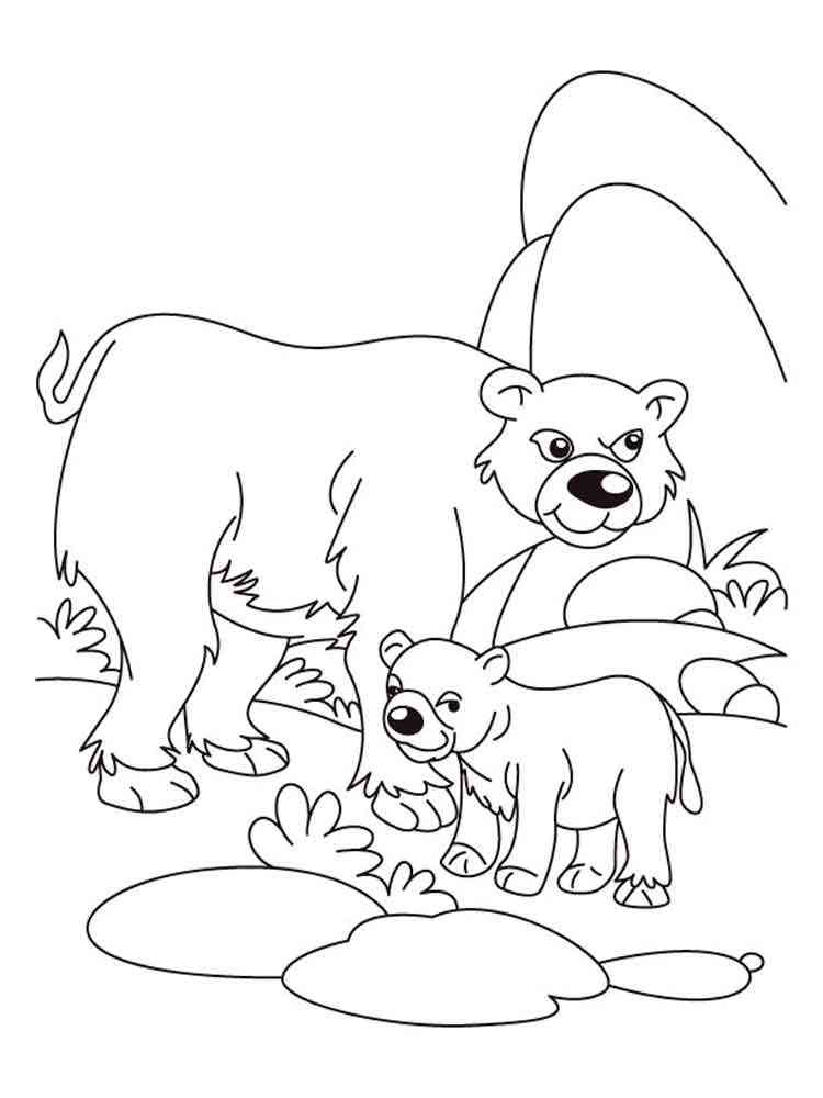 Bear and Baby Bear coloring page