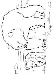 Bear and bear cub coloring page