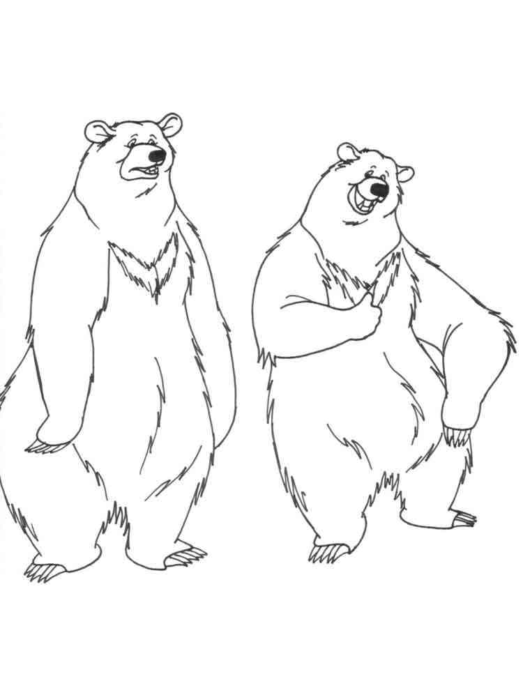 Two Funny Bears coloring page
