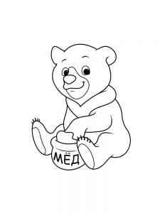 Bear with a pot of honey coloring page