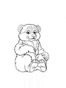 Bear sits coloring page