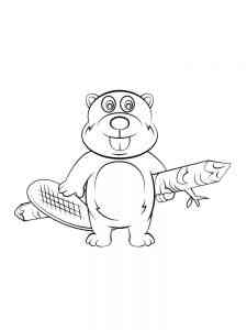 Simple Beaver coloring page