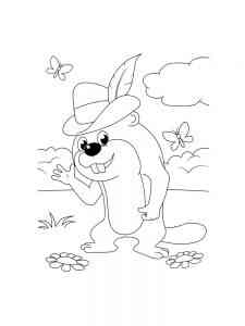 Beaver in the Hat coloring page