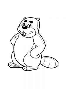 Happy Beaver coloring page