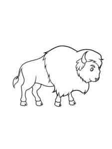 Cute Cartoon Bison coloring page