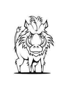 Angry Wild Boar coloring page