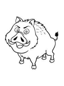 Cartoon Wild Boar coloring page