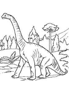 Brachiosaurus walking coloring page