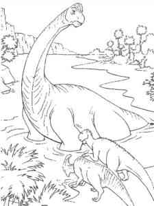 Brachiosaurus and the Little Dinosaurs coloring page