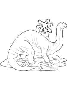 Brontosaurus and Palm coloring page