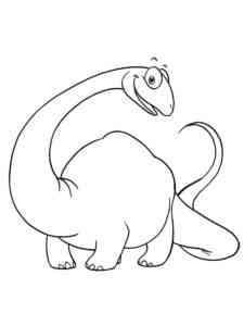 Happy Brontosaurus coloring page