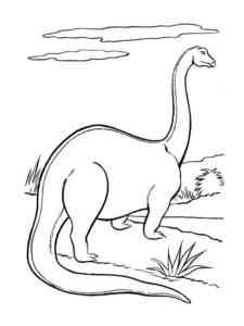 Realistic Brontosaurus coloring page