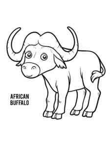 Cartoon African Buffalo coloring page