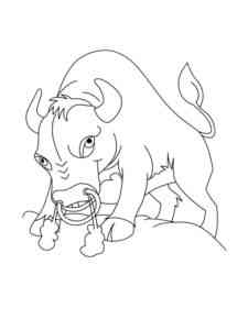 Cartoon Bull coloring page