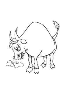 Cartoon Angry Bull coloring page