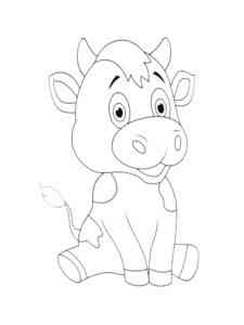 Calf sitting coloring page