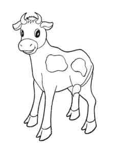 Easy Funny Calf coloring page