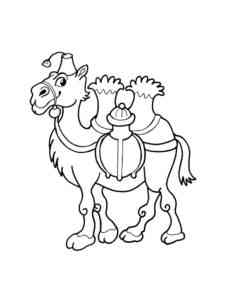 Cartoon Bactrian Camel coloring page