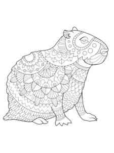 Zentangle Capybara coloring page