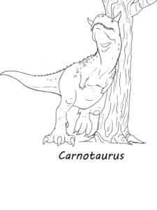 Carnotaurus near the tree coloring page