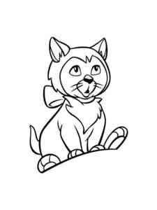 Cat sitting coloring page