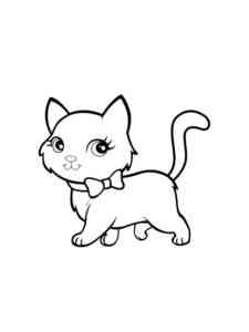 Cat walking coloring page