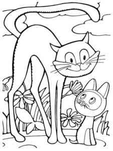 Two Cartoon Cats coloring page