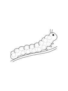 Caterpillar on stem coloring page