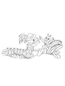 Two Caterpillar coloring page