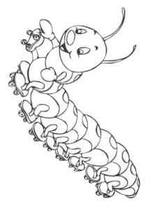 Caterpillar on rollers coloring page