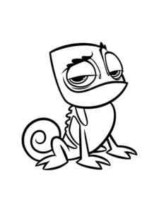 Funny Cartoon Chameleon coloring page