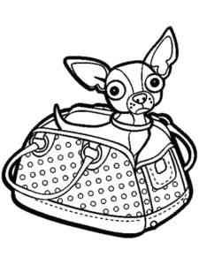 Chihuahua in bag coloring page