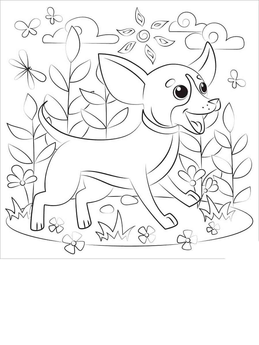 Happy Chihuahua coloring page