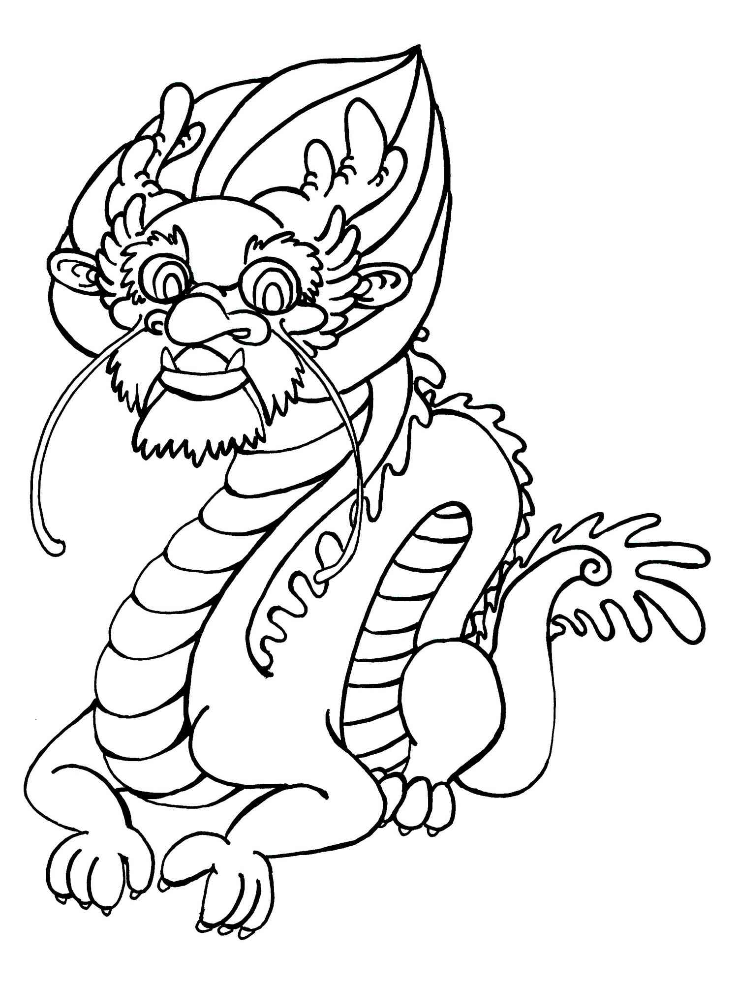 Funny Chinese Dragon coloring page