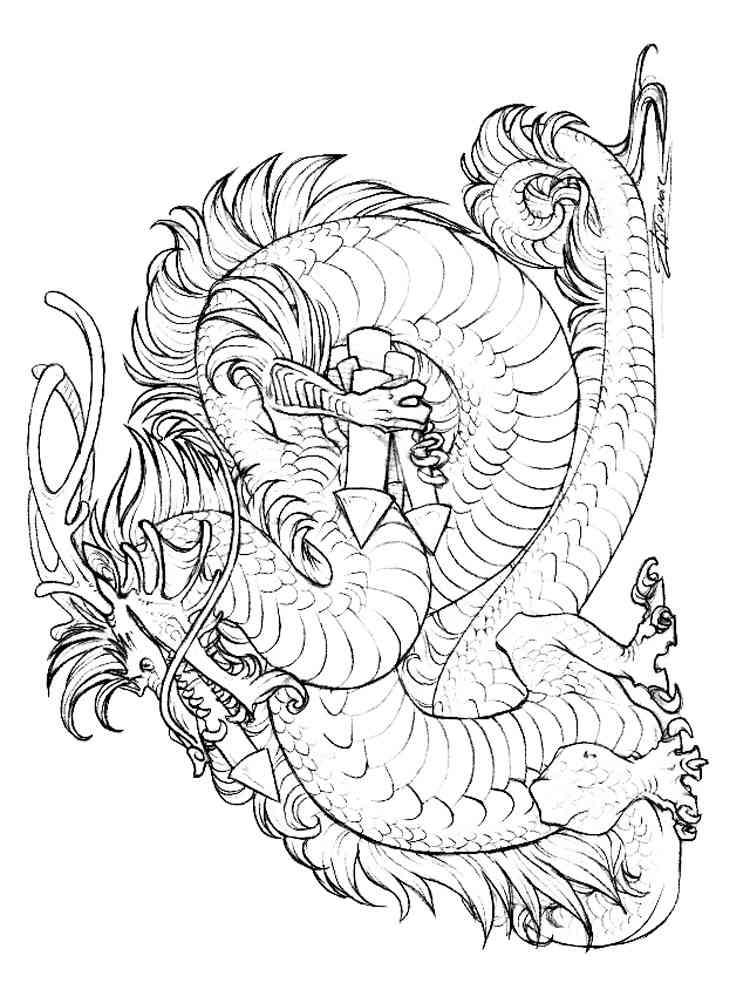 Chinese Dragon Art coloring page