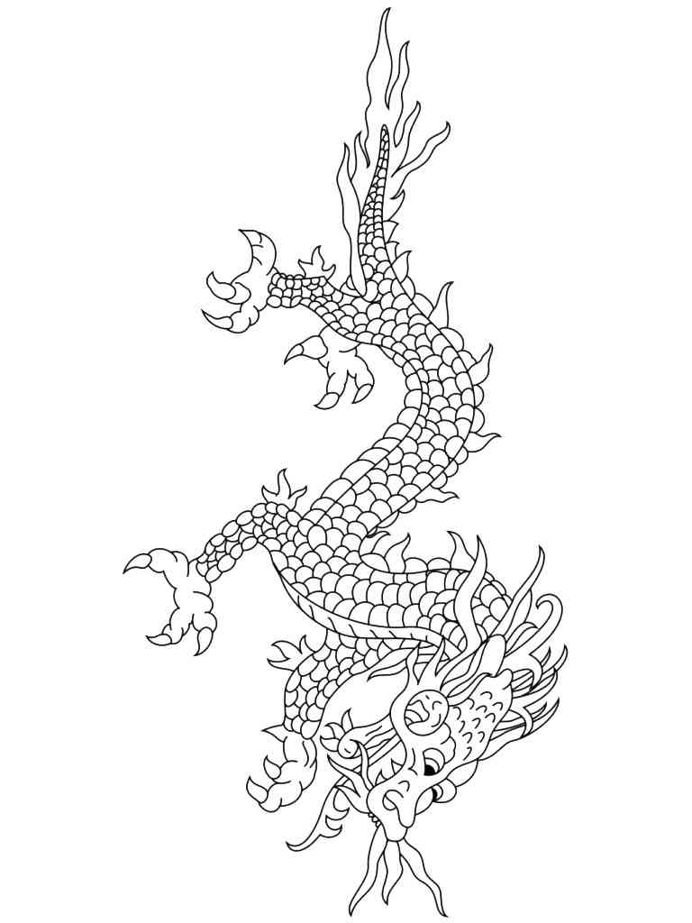 Fire Chinese Dragon coloring page
