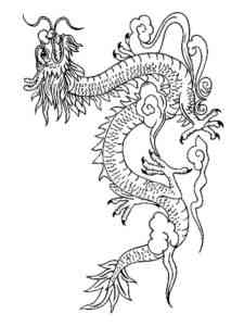 Fly Chinese Dragon coloring page